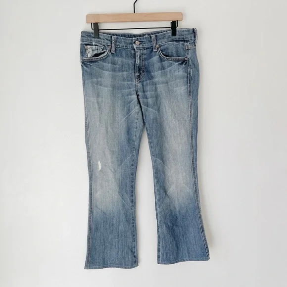 7 For All Mankind 7FAM "A" Pocket Bootcut Wide Flare Leg Jeans Blue Size 30 - Picture 11 of 16